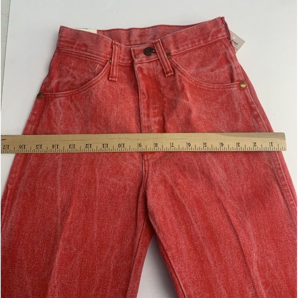 VTG Wrangler Women’s Jeans 1 x 34 Cowboy Cut Western Acid Wash Red-Orange Rodeo - Picture 11 of 16